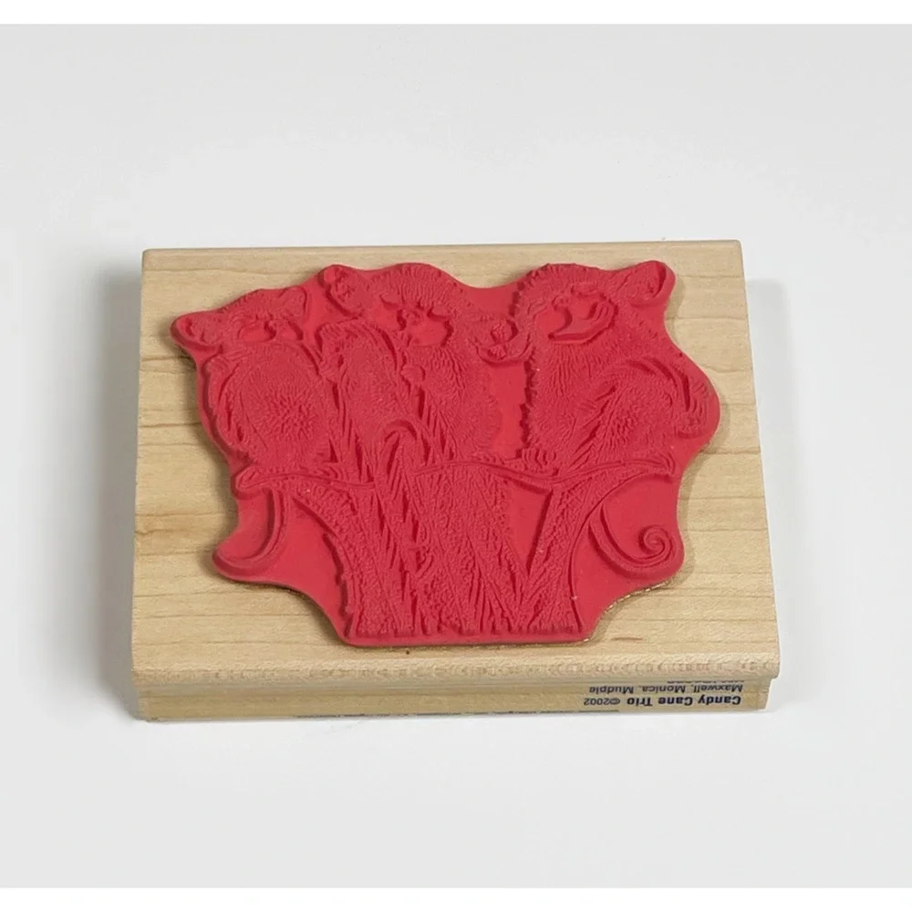 Stampabilities House Mouse Candy Cane Trio Stamp Maxwell Monica Mudpie 4x3